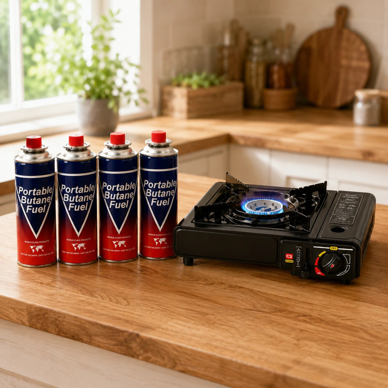 ZoraCook 4 Gas Cylinders + Portable Gas Stove Combo