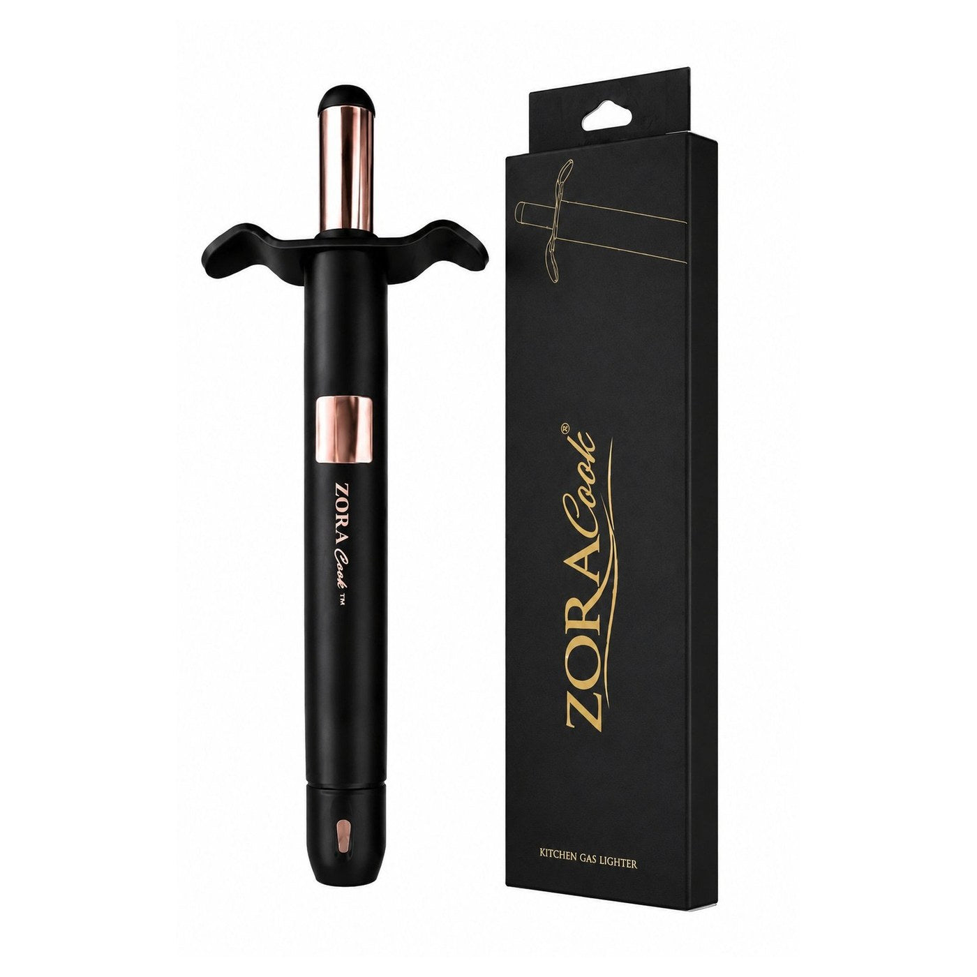 ZoraCook Spark Gas Lighter — Electronic Piezo Ignition | Sleek Black Design | 10,000+ Sparks