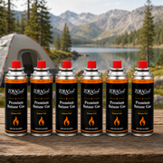 ZoraCook Butane Gas Can Pack of 6 — Bulk Fuel for Portable Stoves, Camping & Torches