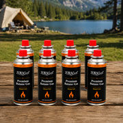 ZoraCook Butane Gas Can Pack of 8 — Value Fuel Pack for Portable Stoves, Camping & Torches