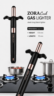 ZORACook Spark black gas lighter on a kitchen gas stove