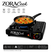 ZORACook Portable Gas Stove + 3 Butane Canisters