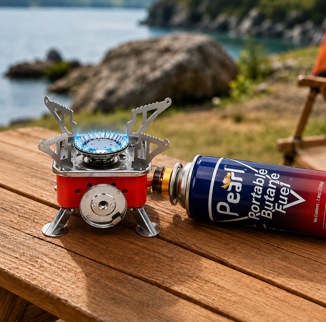 ZoraCook Portable Camping Gas Stove – Foldable Mini Butane Burner for Outdoor Cooking, Trekking & Travel