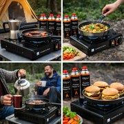 ZORACook Portable Gas Stove + 3 Butane Canisters