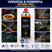 ZORACook butane fuel can with cooking, camping, soldering and home repair uses