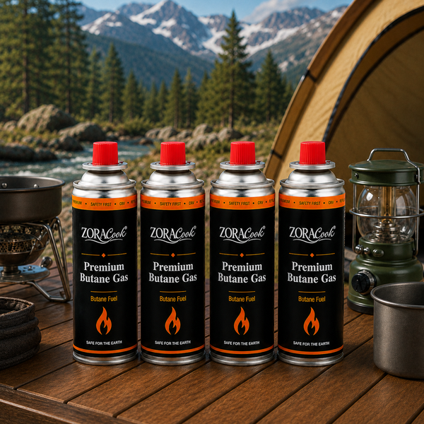 ZORACook 225g butane gas canisters, pack of 4