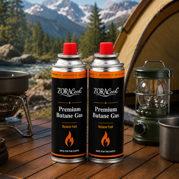 ZORACook 225g butane gas canisters, pack of 2