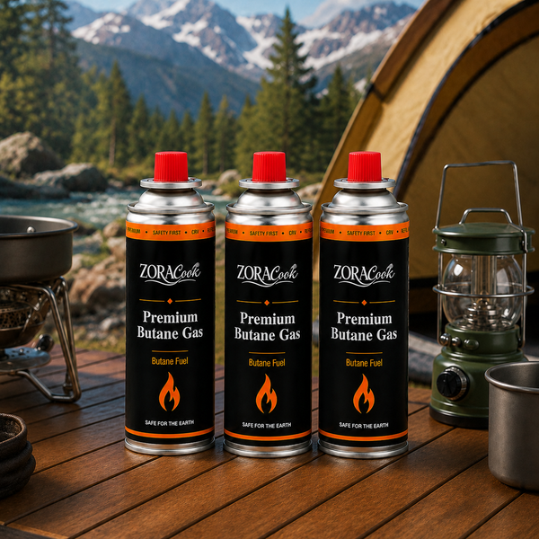 ZORACook 225g butane gas canisters, pack of 3