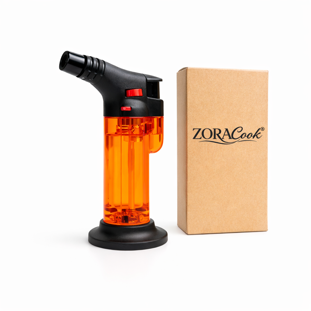ZoraCook Refillable Butane Torch Lighter - Premium Kitchen & BBQ Flame Gun