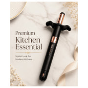 ZORACook matte black kitchen gas lighter with rose-gold accents