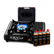 ZORACook Portable Gas Stove + 4 Butane Canisters