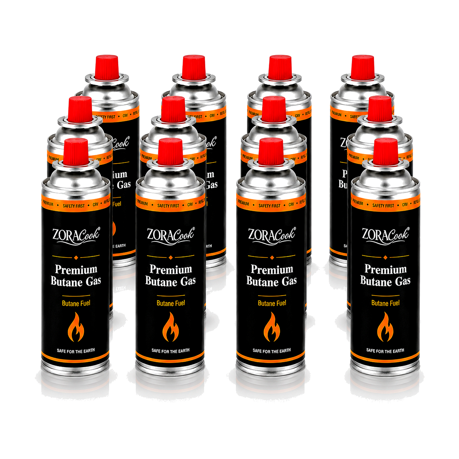 ZORACook 225g butane gas canisters, pack of 12