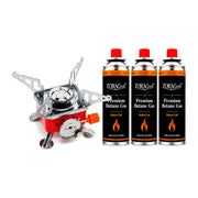ZORACook Portable Mini Gas Stove with three 225g butane canisters