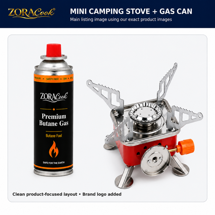 ZoraCook premium camping stove and gas can