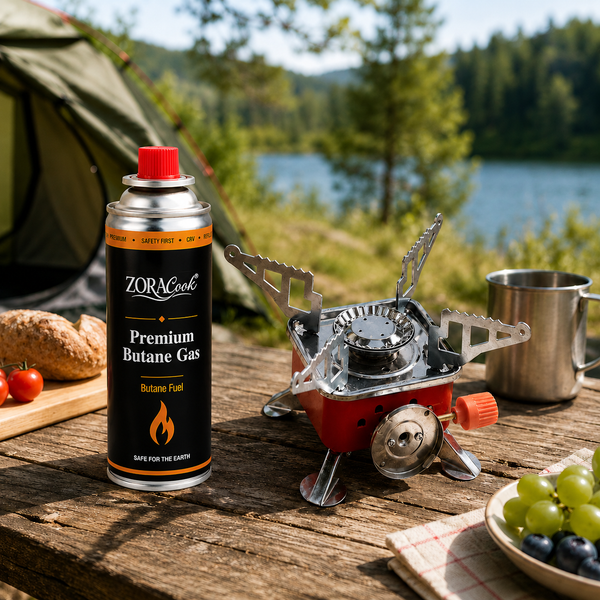 ZORACook Portable Mini Gas Stove with 1 butane gas can