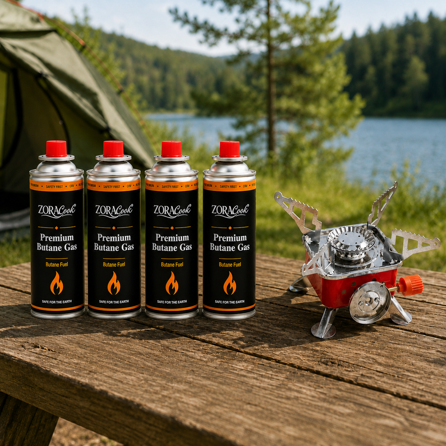 ZoraCook 3 gas cans and mini camping stove