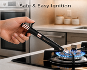 Lighting a gas stove with the ZORACook black spark lighter