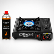 ZoraCook portable stove and fuel can