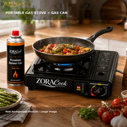 ZoraCook portable gas stove and meal prep