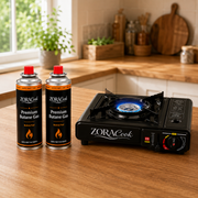 ZoraCook 2 gas cans and portable gas stove