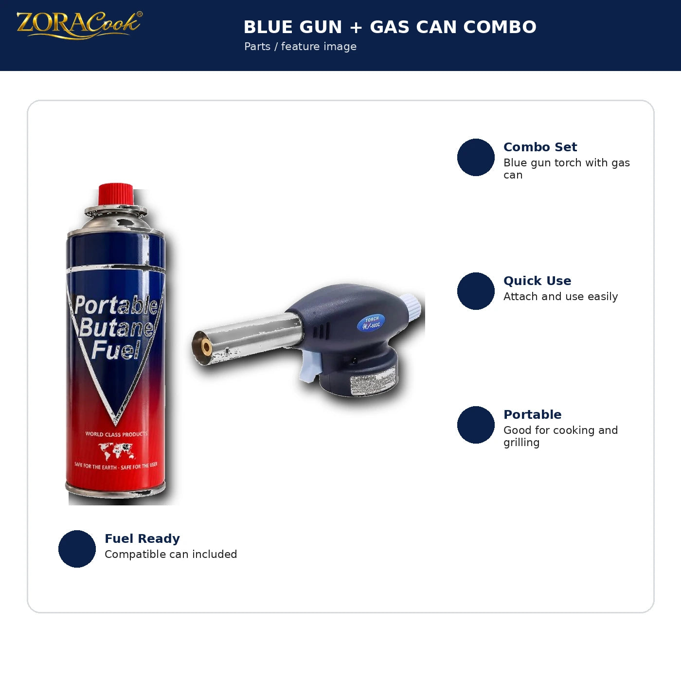 ZoraCook 1 Gas Can + Blue Gun Torch Combo
