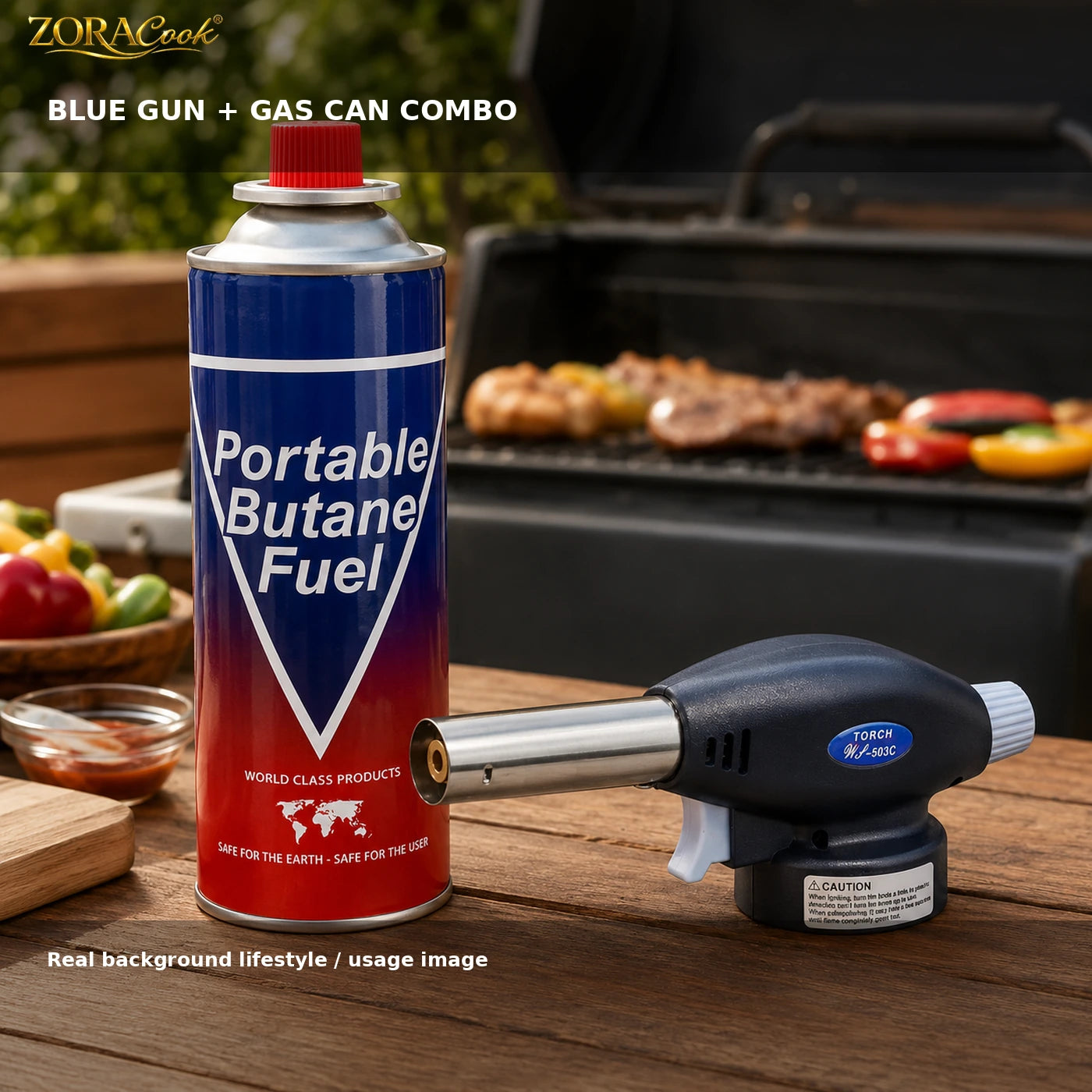 ZoraCook 1 Gas Can + Blue Gun Torch Combo