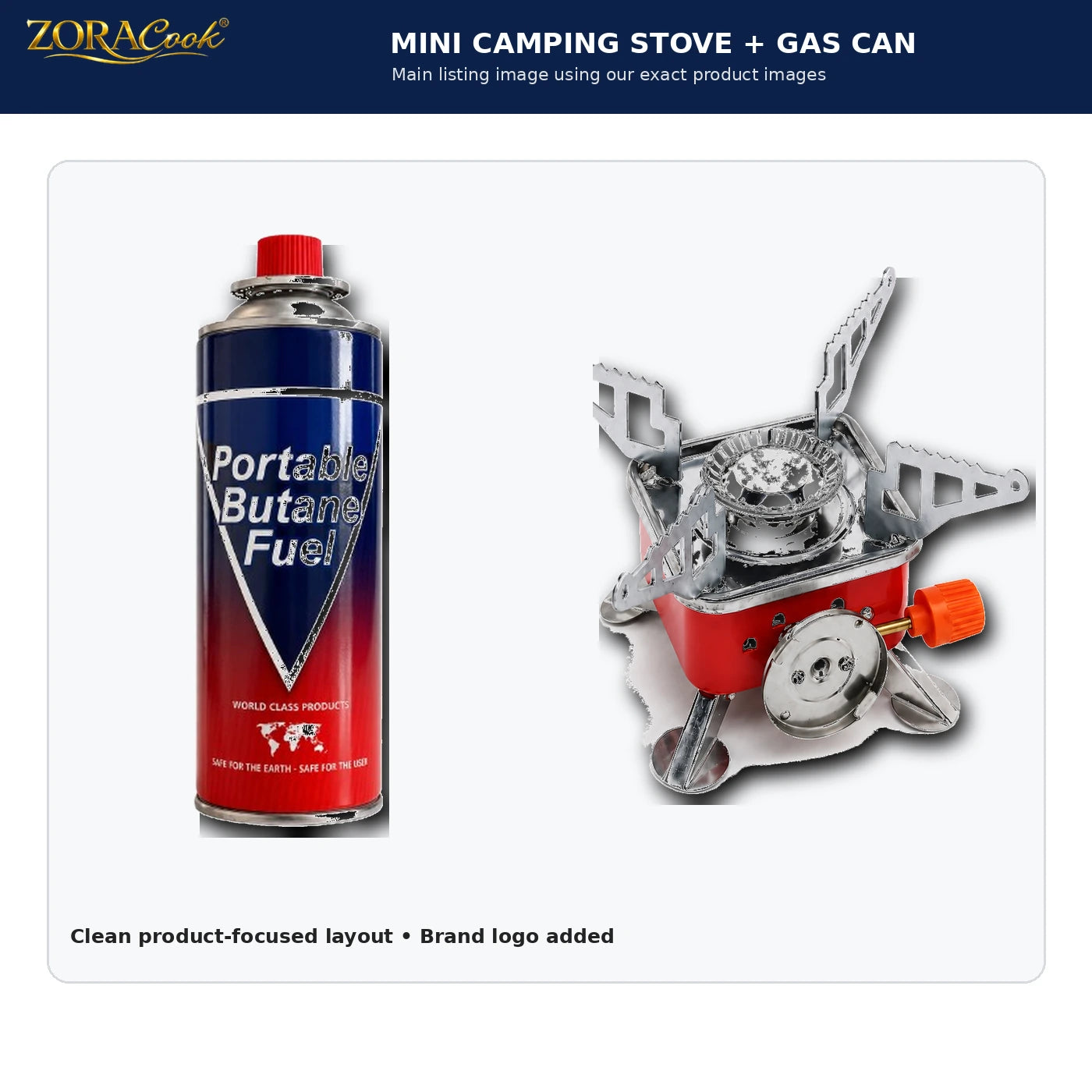 ZoraCook 1 Gas Can + Mini Camping Stove Combo