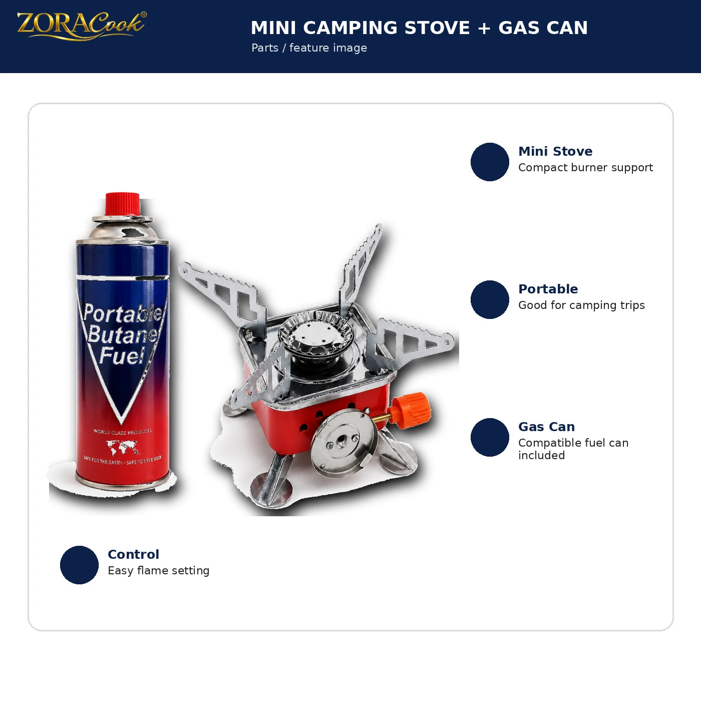 ZoraCook 1 Gas Can + Mini Camping Stove Combo