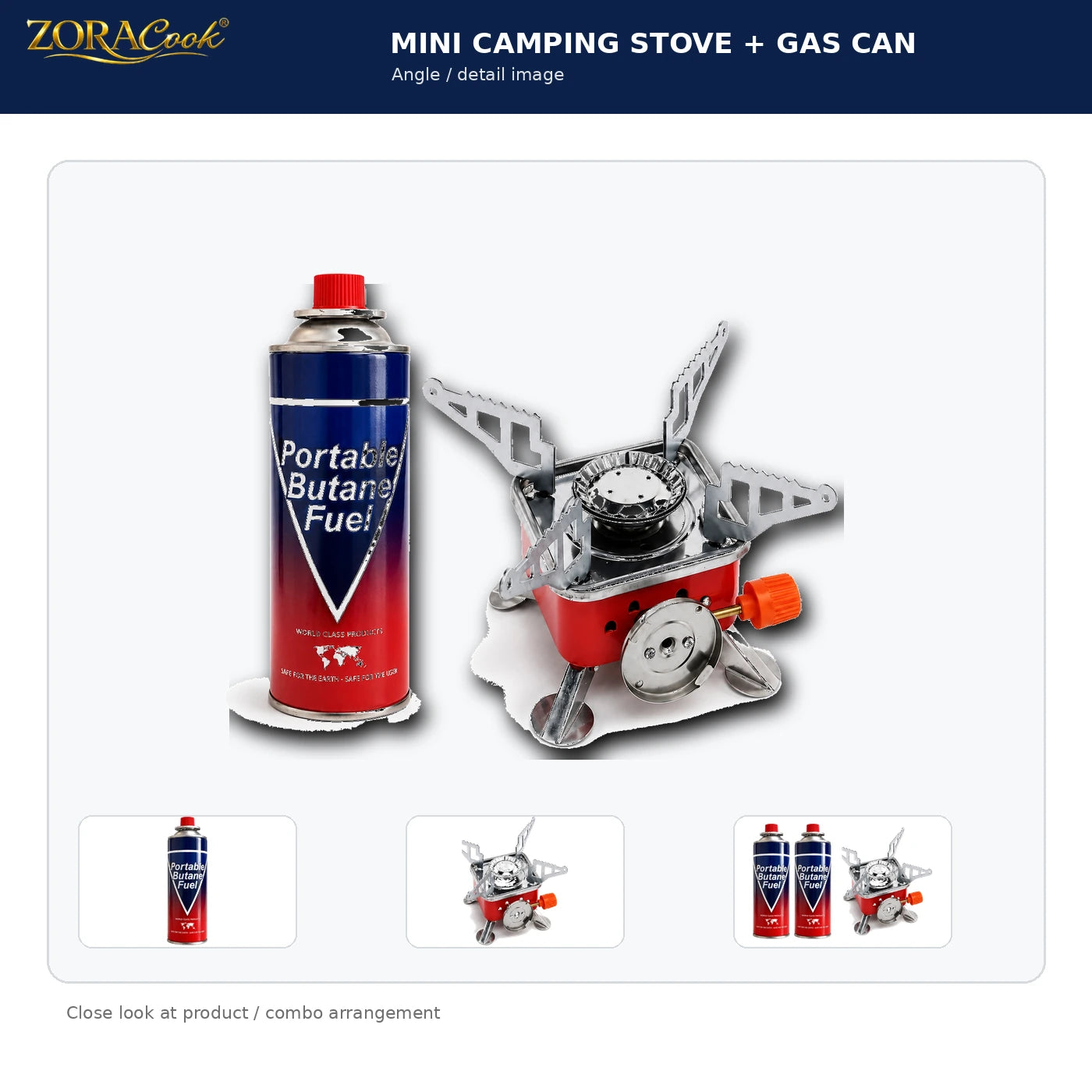 ZoraCook 1 Gas Can + Mini Camping Stove Combo