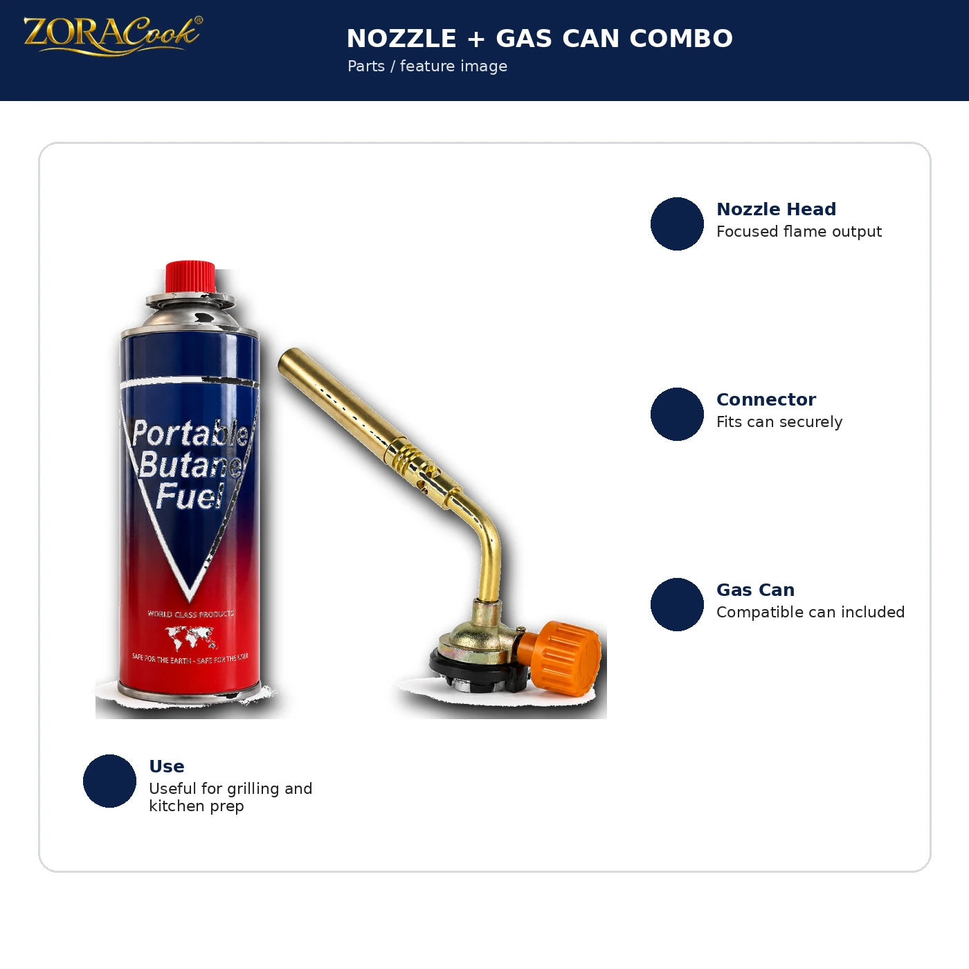 ZoraCook 1 Gas Can + Nozzle Combo
