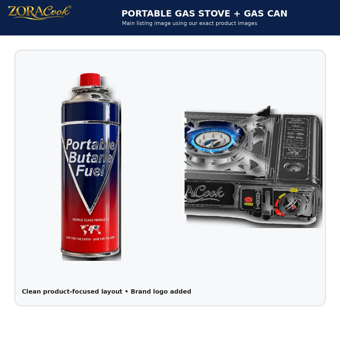ZoraCook 1 Gas Can + Portable Gas Stove Combo