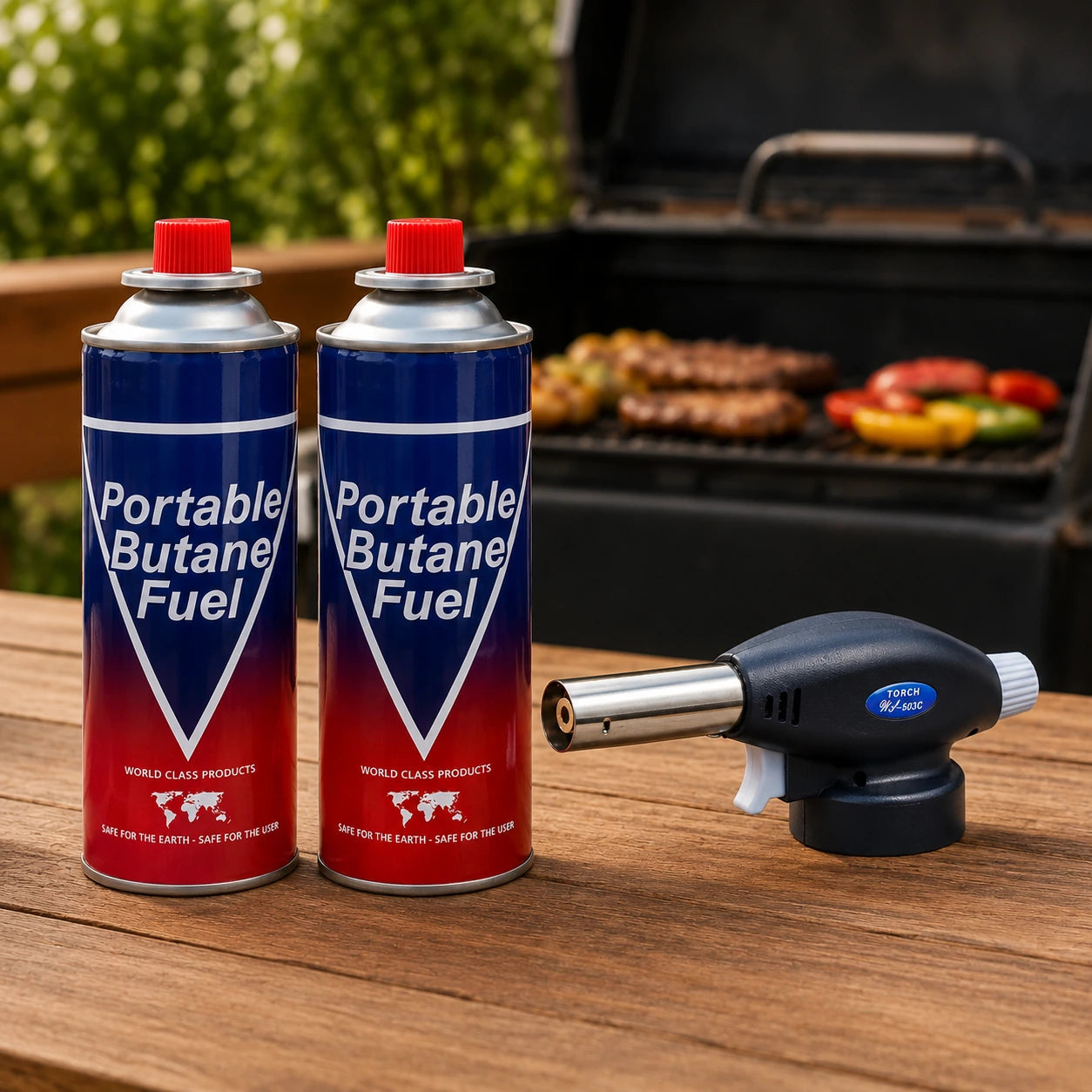 ZoraCook 2 Gas Cylinders + Blue Gun Torch Combo