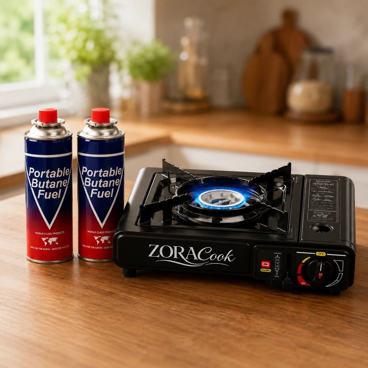 ZoraCook 2 Gas Cylinders + Portable Gas Stove Combo
