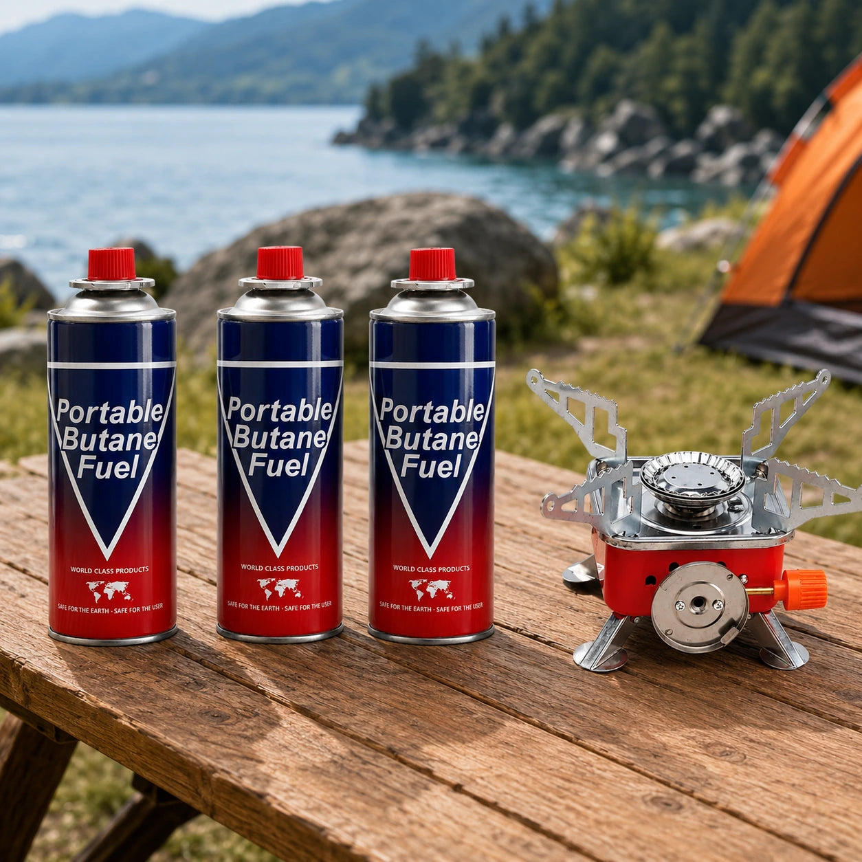 ZoraCook 3 Gas Cylinders + Mini Camping Stove Combo