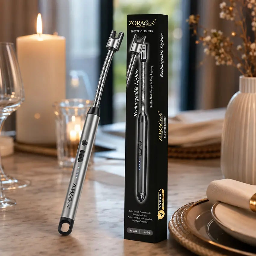 ZoraCook Arc BBQ Lighter — USB Rechargeable | 360° Flexible Neck | Windproof