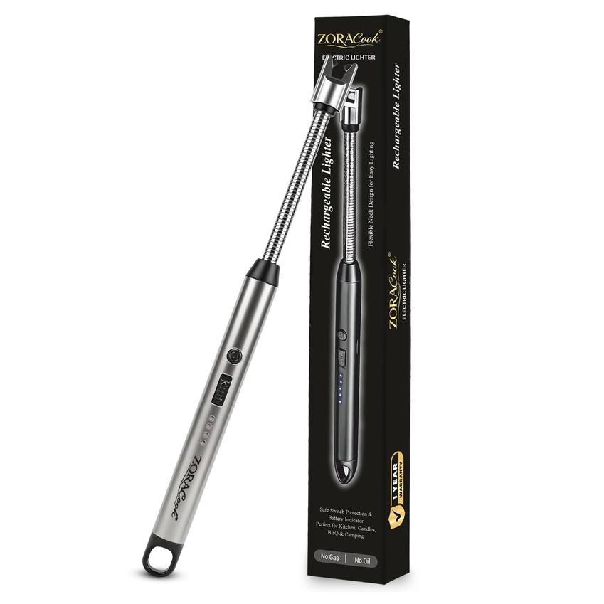 ZoraCook Arc BBQ Lighter — USB Rechargeable | 360° Flexible Neck | Windproof Plasma Arc