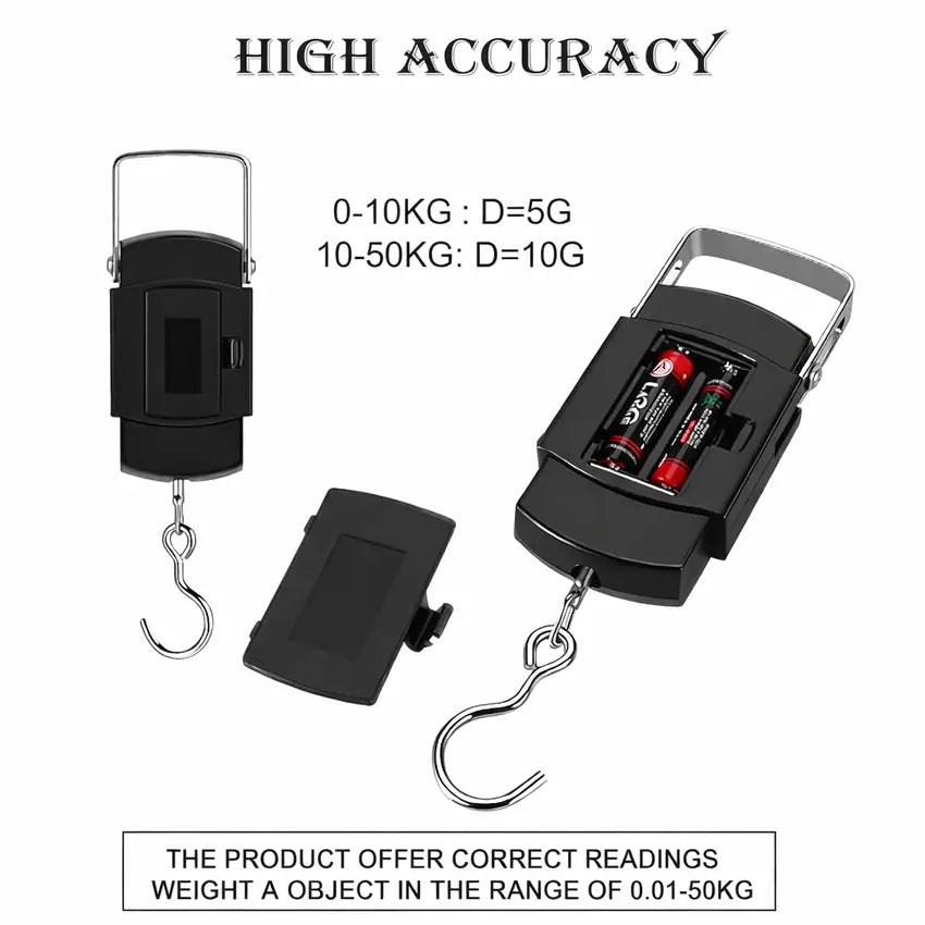 ZoraCook Portable Hanging Digital Scale 50kg — Backlit LCD | Tare Function | Auto-Off extra 1