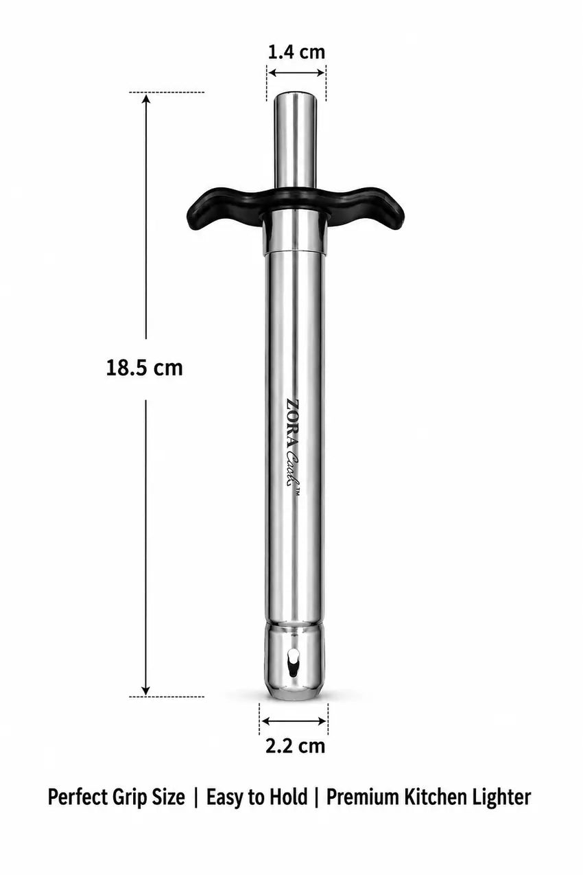 ZoraCook Premium Steel Gas Lighter — Stainless Steel Body | Piezo Ignition | 10,000+ Sparks extra 3