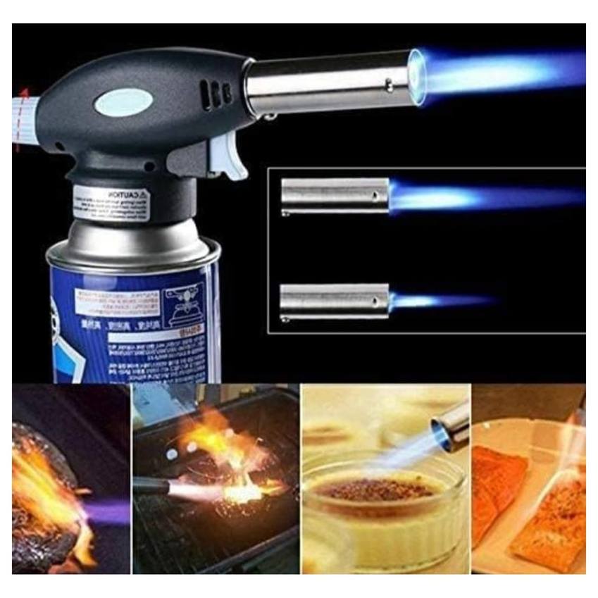 ZoraCook Refillable Butane Torch Lighter — Adjustable Blue Flame | Safety Lock | Premium Metal Body extra 4