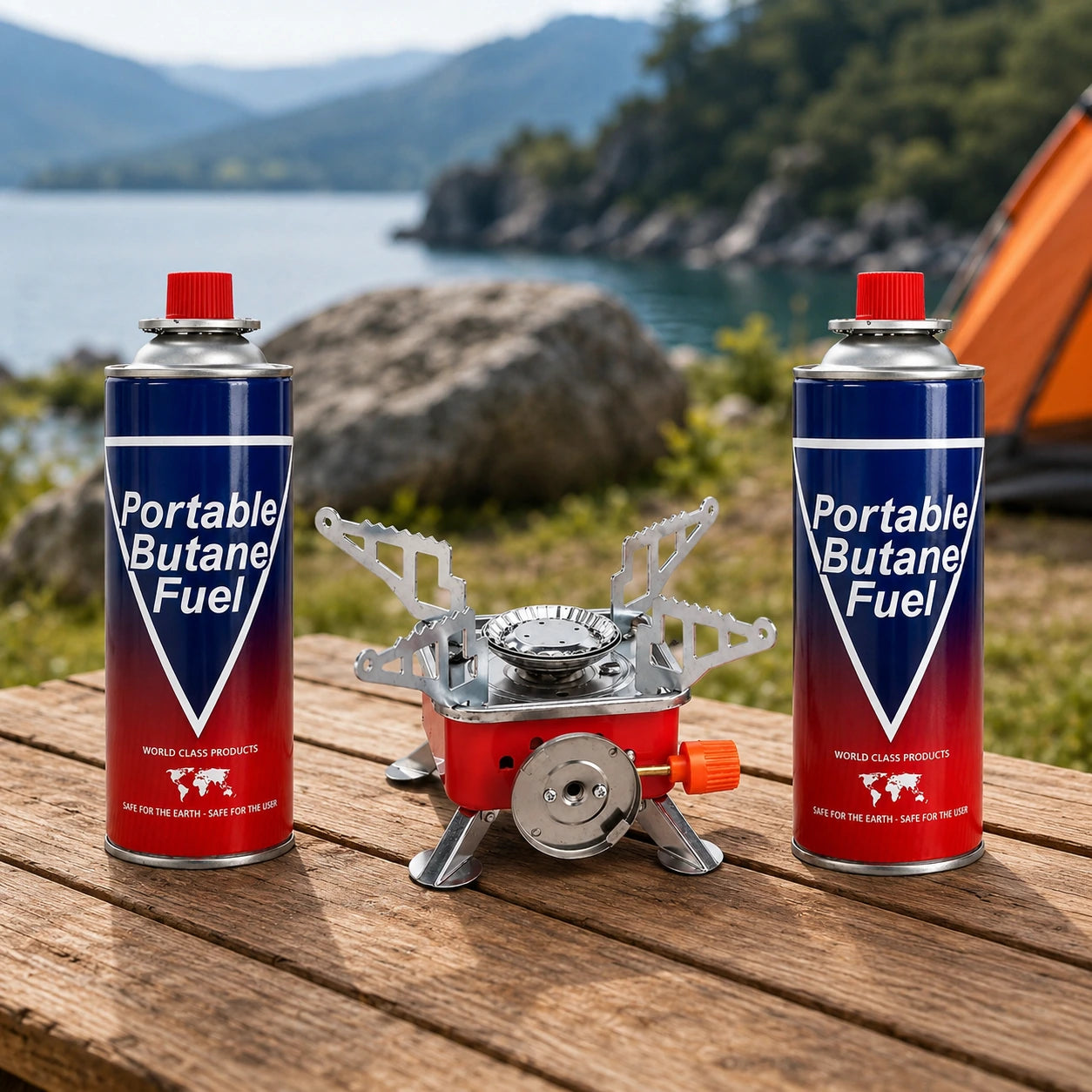 ZoraCook 2 Gas Cylinders + Mini Camping Stove Combo